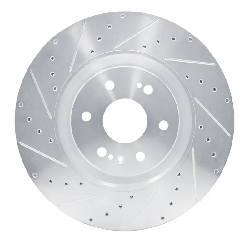 R1 21-25 Cadillac Escalade Esv Front Left Drilled & Slotted Silver Brake Rotor 1