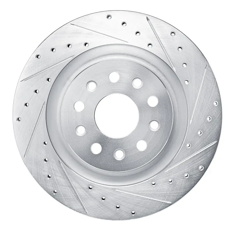 R1 21-25 Dodge Charger Daytona Rear Right Drilled & Slotted Silver Brake Rotor 1