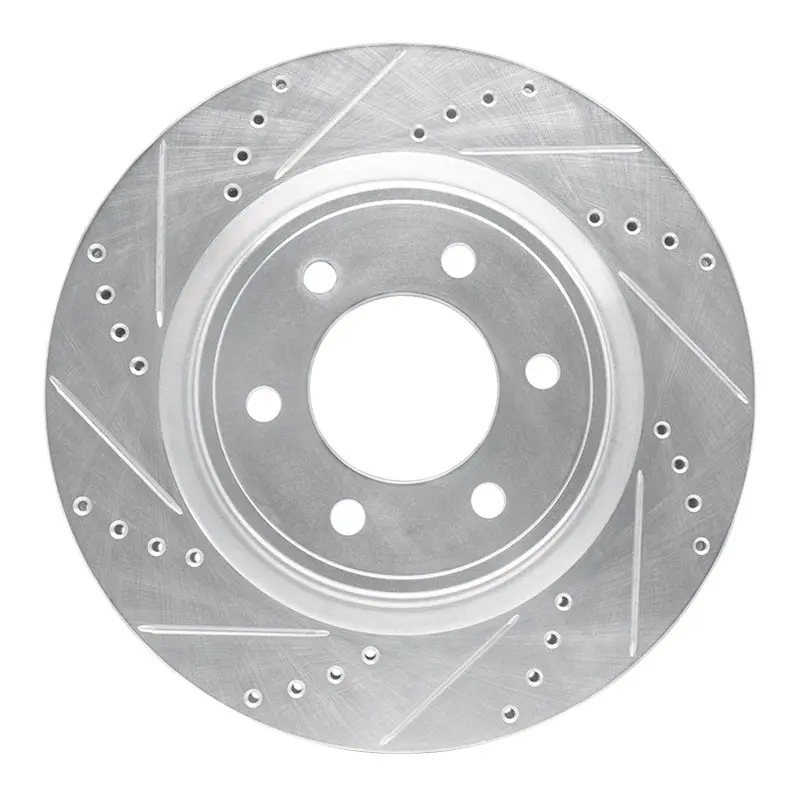 R1 21-25 Ford F-150 4Wd Front Left Drilled & Slotted Silver Brake Rotor 1
