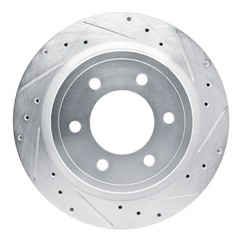 R1 21-25 Ford F-150 4Wd Rear Right Drilled & Slotted Silver Brake Rotor 1