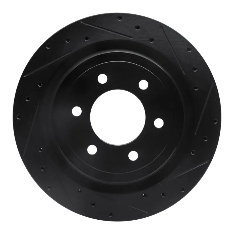 R1 21-25 Ford F-150 Rwd Rear Right Drilled & Slotted Black Brake Rotor 1