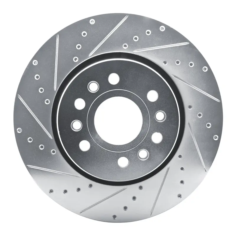 R1 21-25 Jeep Grand Wagoneer L Front Left Drilled & Slotted Silver Brake Rotor 1