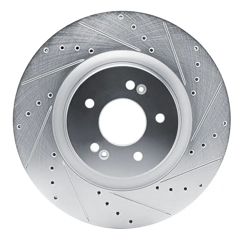 R1 21-26 Hyundai Sonata Front Right Drilled & Slotted Silver Brake Rotor 1