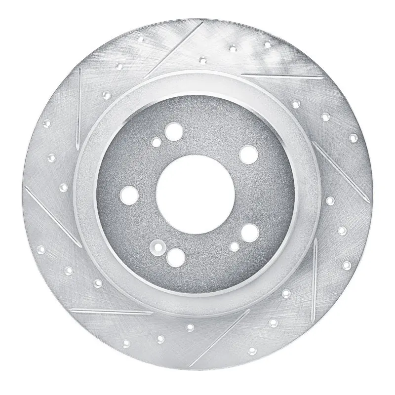 R1 22-26 Acura Mdx Rear Left Drilled & Slotted Silver Brake Rotor 1