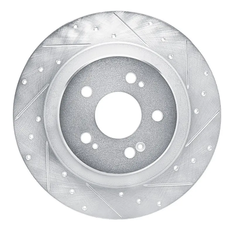 R1 22-26 Acura Mdx Rear Right Drilled & Slotted Silver Brake Rotor 1