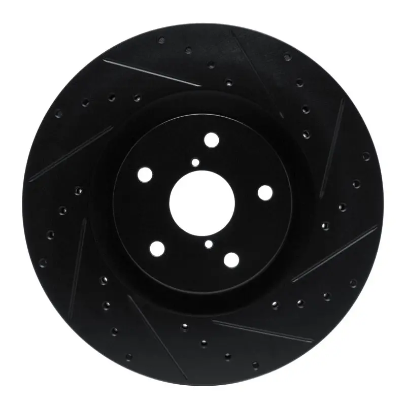 R1 -23 Subaru Ascent Front Right Drilled & Slotted Black Brake Rotor 1
