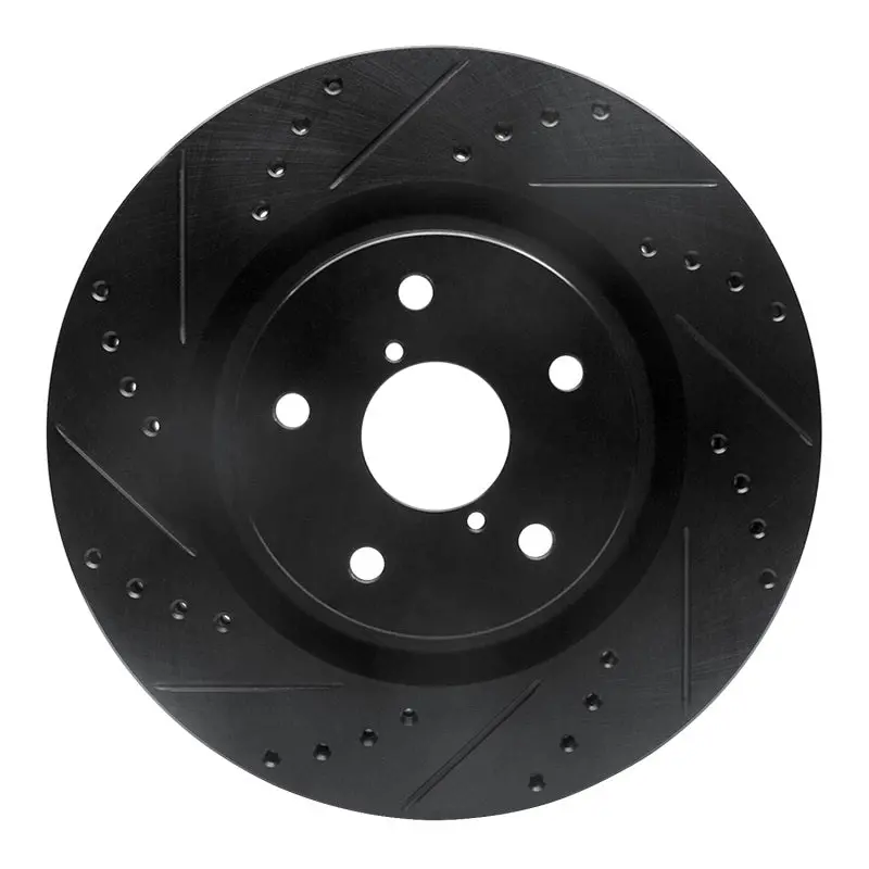 R1 -24 Subaru Forester Front Left Drilled & Slotted Black Brake Rotor 1