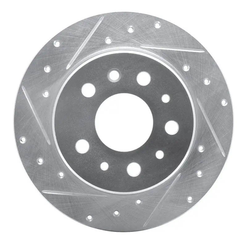 R1 61-91 Mercedes-Benz 230 Rear Left Drilled & Slotted Silver Brake Rotor 1