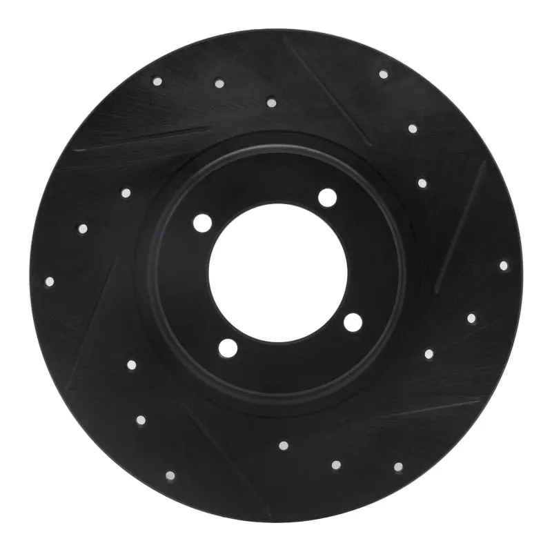 R1 62-80 Mg Mgb Front Right Drilled & Slotted Black Brake Rotor 1