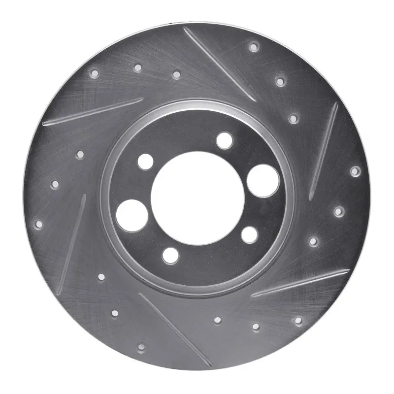 R1 62-87 Jaguar Xj Rear Right Drilled & Slotted Silver Brake Rotor 1
