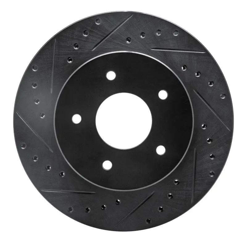 R1 63-82 Chevrolet Corvette Front Left Drilled & Slotted Black Brake Rotor 1