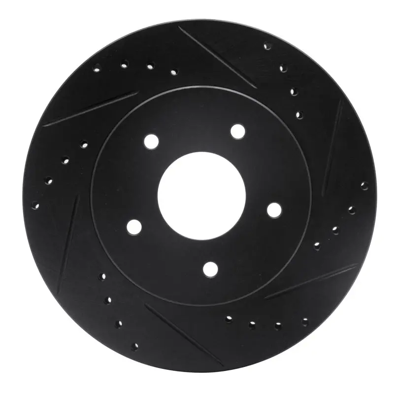 R1 63-82 Chevrolet Corvette Front Right Drilled & Slotted Black Brake Rotor 1