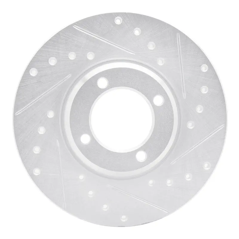 R1 63-86 Ford Cortina Front Right Drilled & Slotted Silver Brake Rotor 1