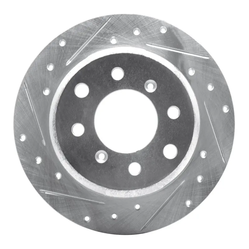 R1 64-94 Alfa Romeo Giulia Sprint Rear Left Drilled & Slotted Silver Brake Rotor 1