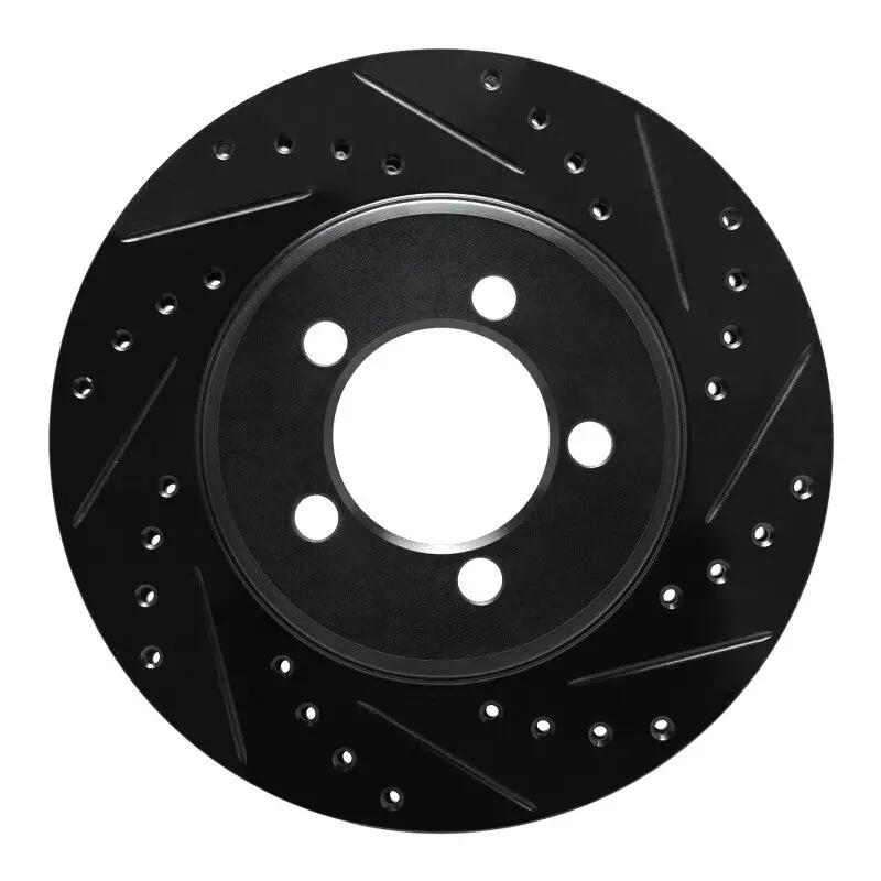 R1 65-72 Dodge Dart Front Right Drilled & Slotted Black Brake Rotor 1