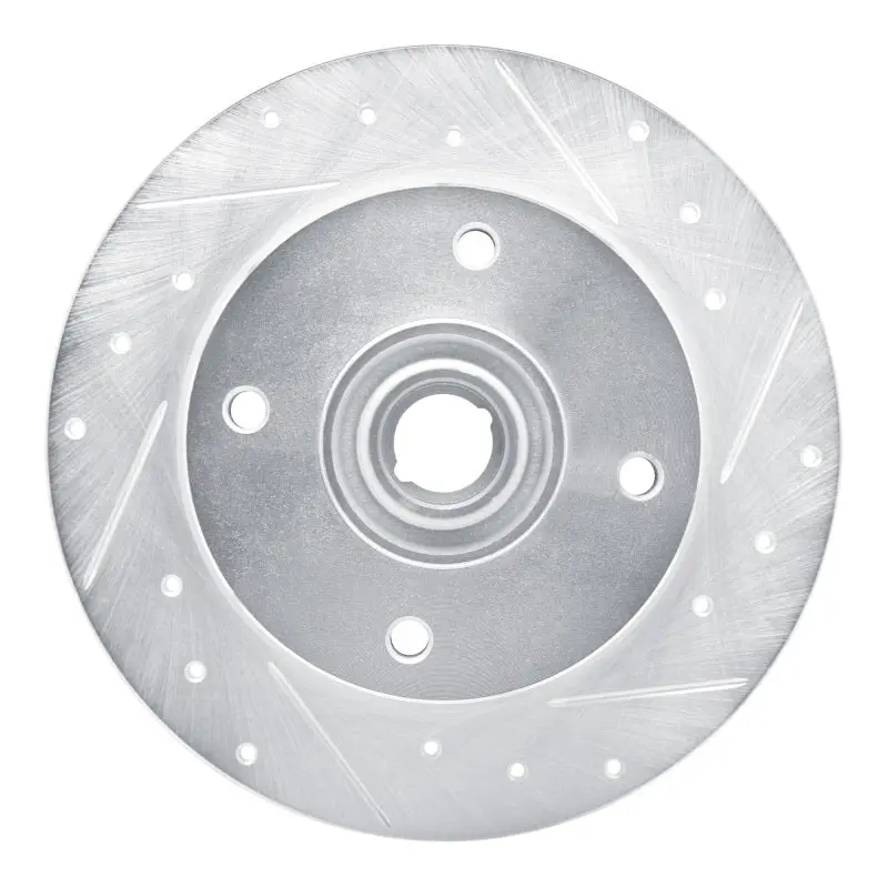 R1 65-74 Volkswagen Type 3 Sedan Front Right Drilled & Slotted Silver Brake Rotor 1