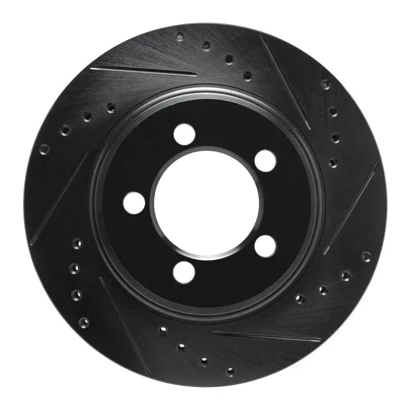 R1 67-67 Ford Galaxie Front Right Drilled & Slotted Black Brake Rotor 1