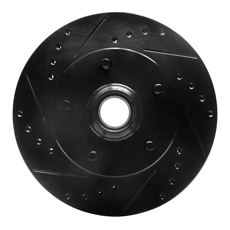 R1 67-74 Buick Gran Sport Front Left Drilled & Slotted Black Brake Rotor 1