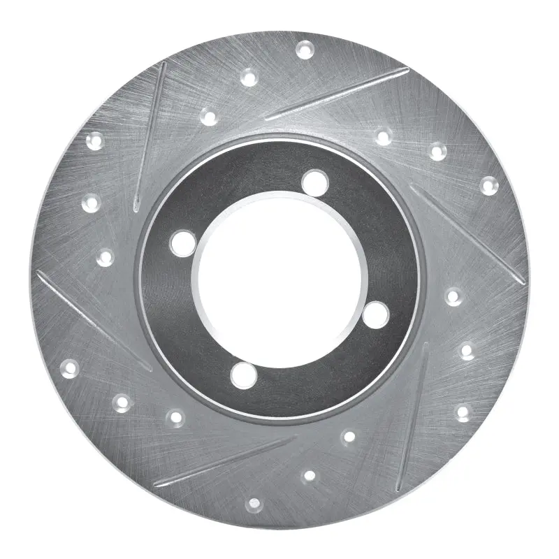R1 67-74 Opel Manta Front Left Drilled & Slotted Silver Brake Rotor 1