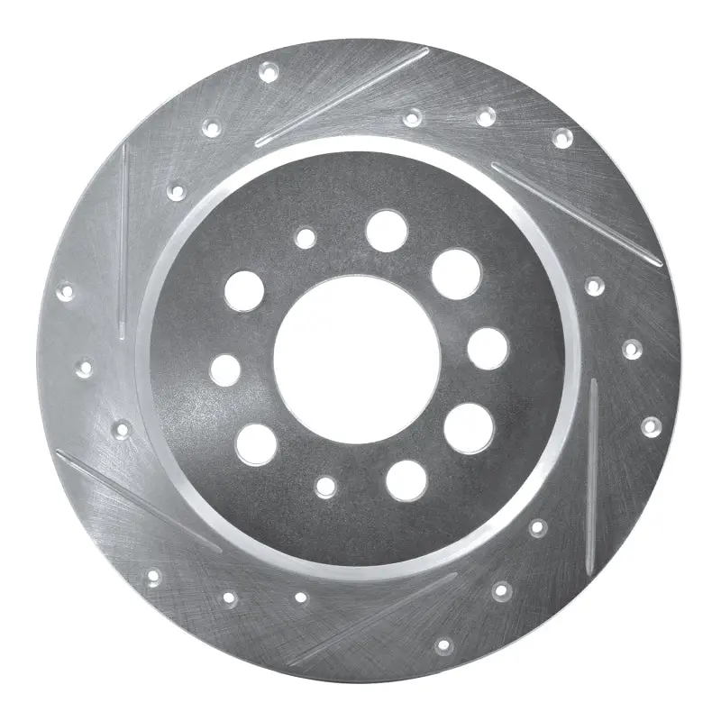 R1 67-74 Volvo 142 Rear Left Drilled & Slotted Silver Brake Rotor 1