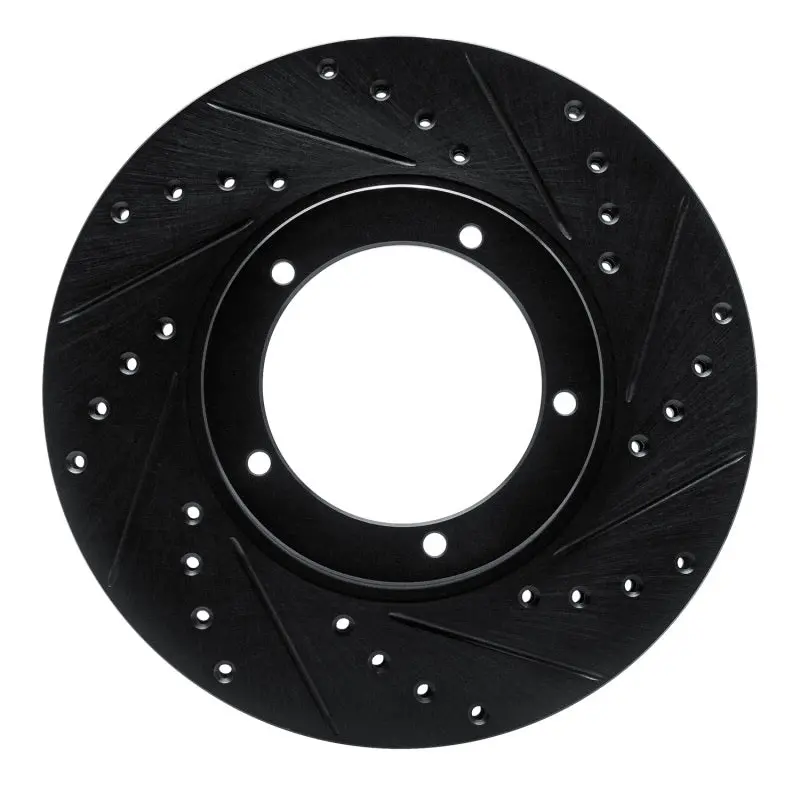 R1 67-88 Porsche 911 Front Right Drilled & Slotted Black Brake Rotor 1