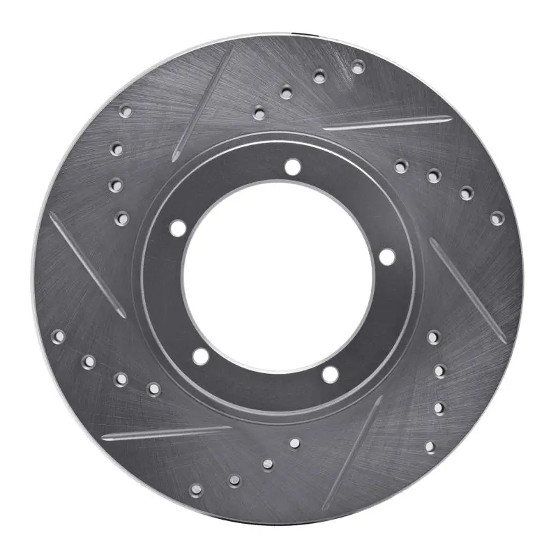 R1 67-88 Porsche 924 Front Left Drilled & Slotted Silver Brake Rotor 1