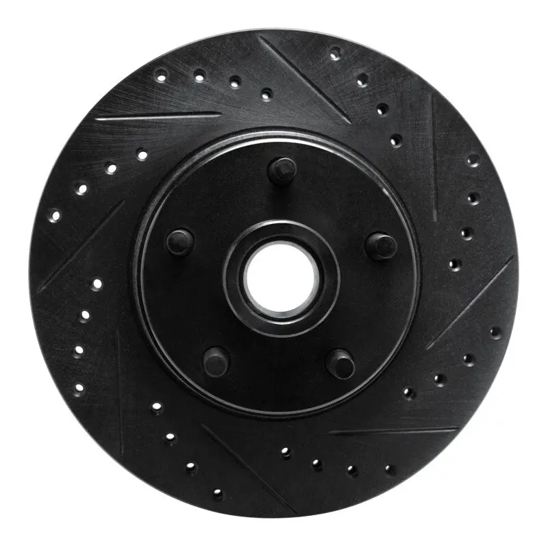 R1 68-70 Ford Falcon Front Right Drilled & Slotted Black Brake Rotor 1
