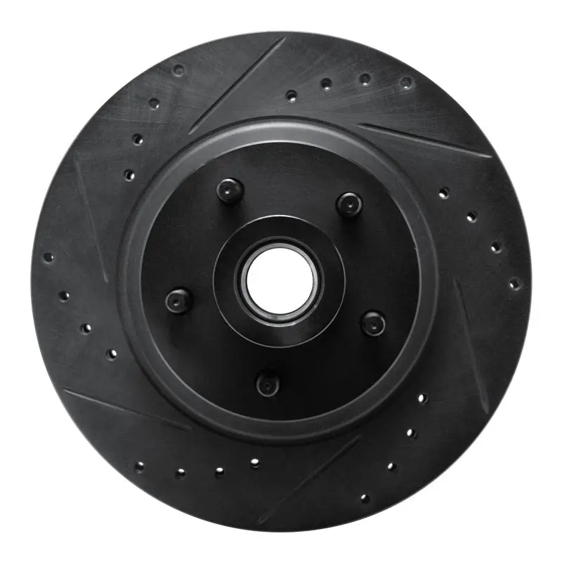 R1 69-73 Chrysler Newport Front Left Drilled & Slotted Black Brake Rotor 1
