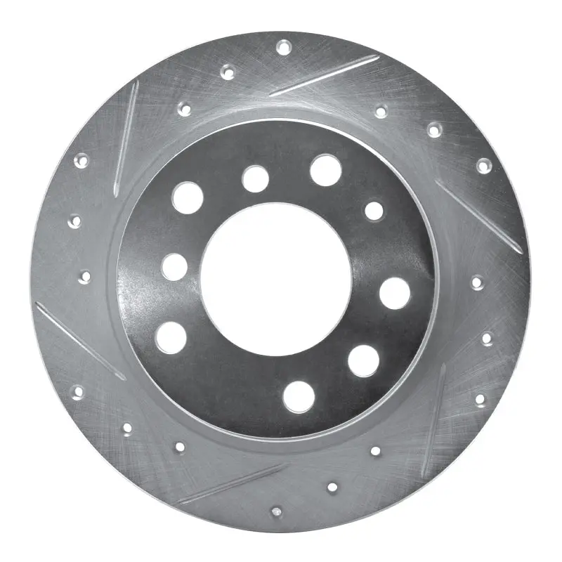 R1 69-81 Bmw 2800 Rear Left Drilled & Slotted Silver Brake Rotor 1