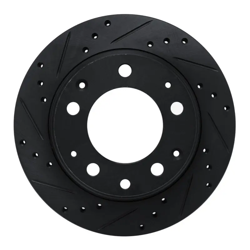 R1 69-83 Porsche 911 Rear Left Drilled & Slotted Black Brake Rotor 1