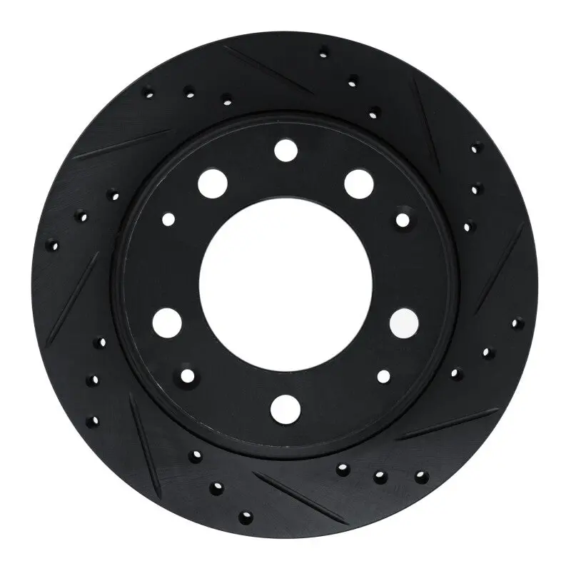 R1 69-83 Porsche 911 Rear Right Drilled & Slotted Black Brake Rotor 1