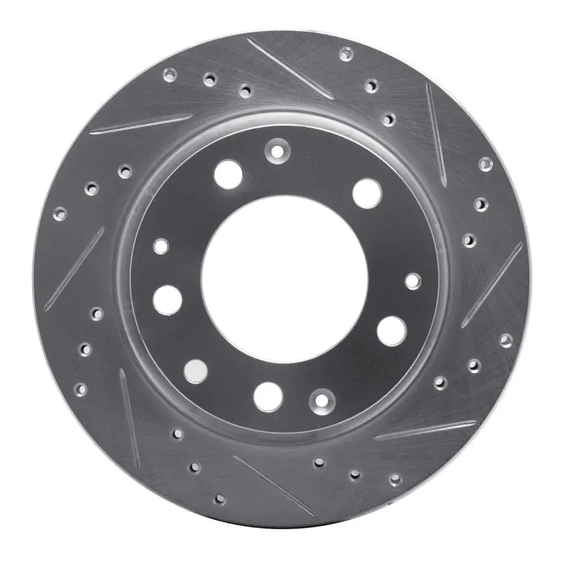 R1 69-83 Porsche 911 Rear Right Drilled & Slotted Silver Brake Rotor 1