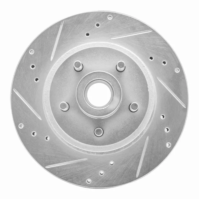 R1 70-72 Ford Country Squire Front Left Drilled & Slotted Silver Brake Rotor 1