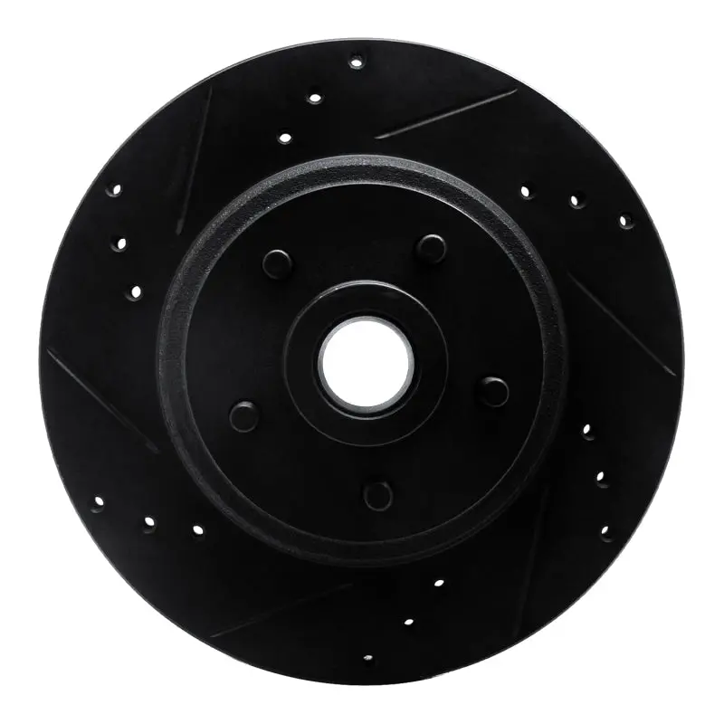 R1 70-72 Ford Galaxie 500 Front Left Drilled & Slotted Black Brake Rotor 1
