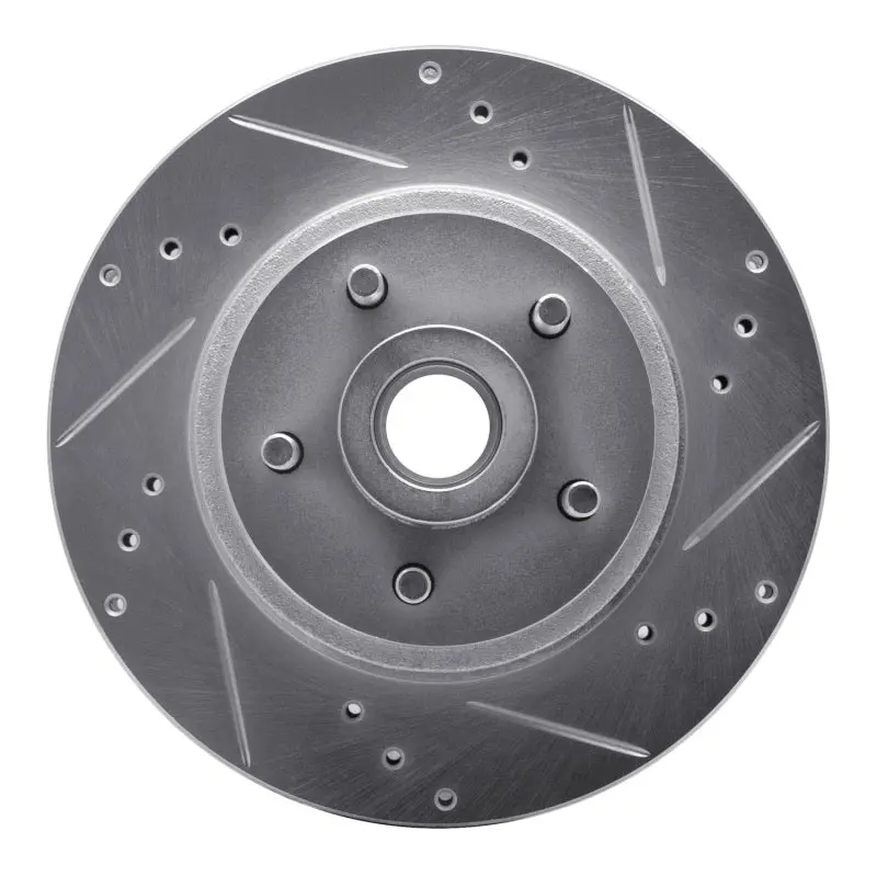 R1 70-72 Ford Ltd Front Right Drilled & Slotted Silver Brake Rotor 1