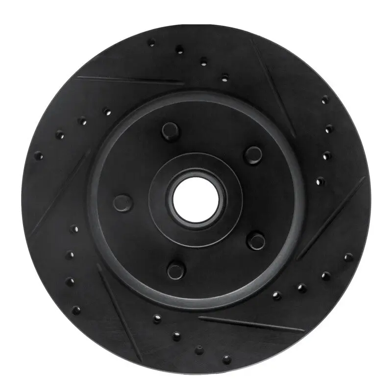 R1 71-81 Chrysler New Yorker Front Right Drilled & Slotted Black Brake Rotor 1
