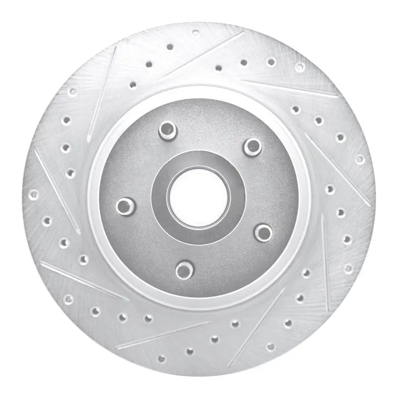 R1 71-81 Chrysler Town & Country Front Left Drilled & Slotted Silver Brake Rotor 1