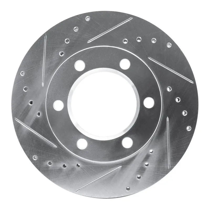R1 71-91 Chevrolet V10 & V1500 Suburban Front Left Drilled & Slotted Silver Brake Rotor 1