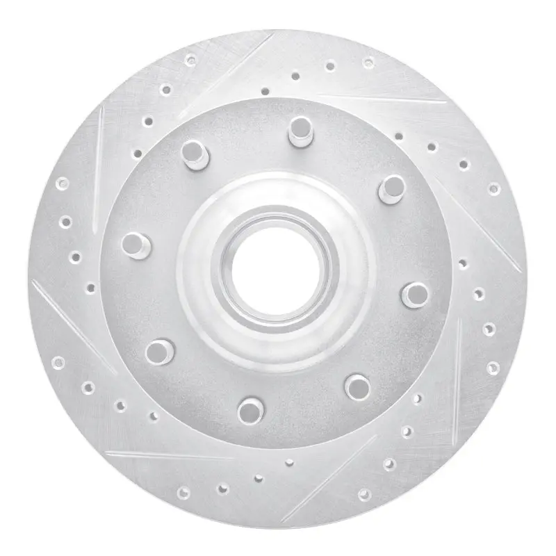 R1 71-95 Chevrolet C20 Suburban Front Left Drilled & Slotted Silver Brake Rotor 1