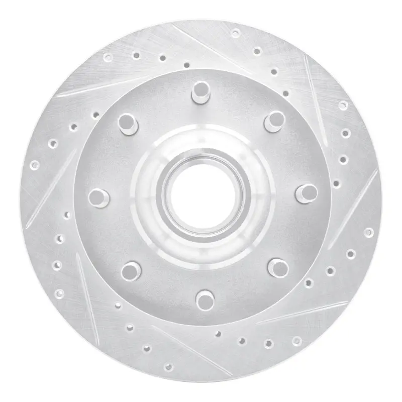 R1 71-95 Chevrolet G30 Front Right Drilled & Slotted Silver Brake Rotor 1