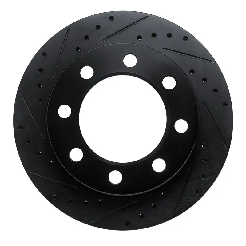 R1 71-97 Dodge B300 Van (71-74) / B300 (75-80) Front Left Drilled & Slotted Black Brake Rotor 1