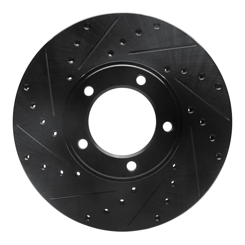 R1 71-97 Jaguar Vanden Plas Front Left Drilled & Slotted Black Brake Rotor 1
