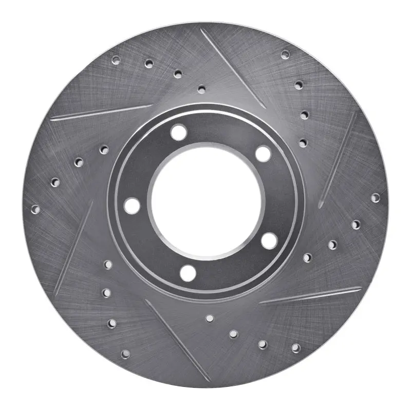 R1 71-97 Jaguar Xjs Front Right Drilled & Slotted Silver Brake Rotor 1