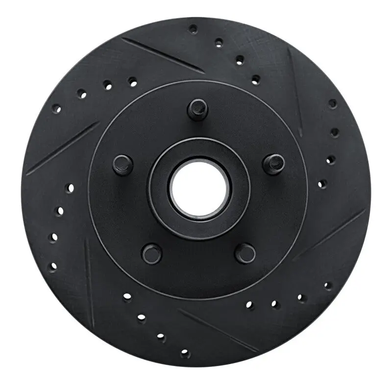 R1 72-73 Ford Gran Torino Front Right Drilled & Slotted Black Brake Rotor 1
