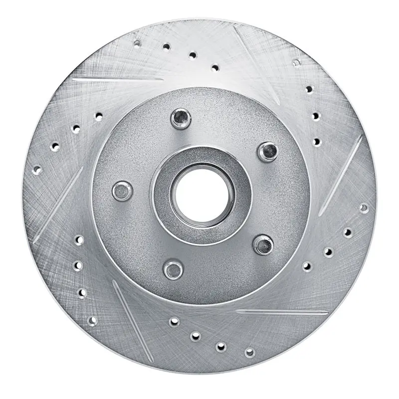 R1 72-73 Ford Gran Torino Front Right Drilled & Slotted Silver Brake Rotor 1