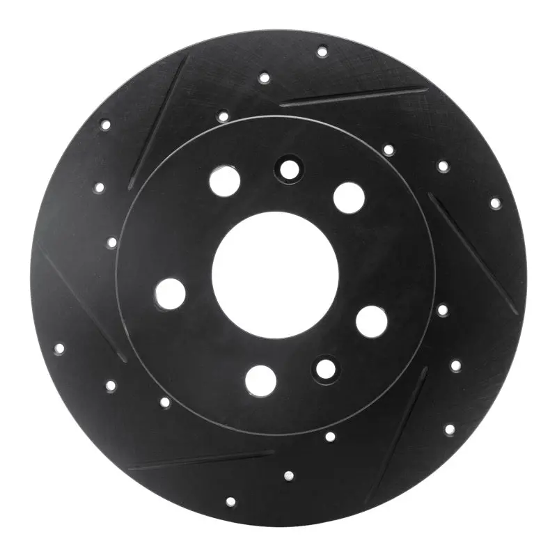 R1 72-78 Volkswagen Type 2 Front Left Drilled & Slotted Black Brake Rotor 1
