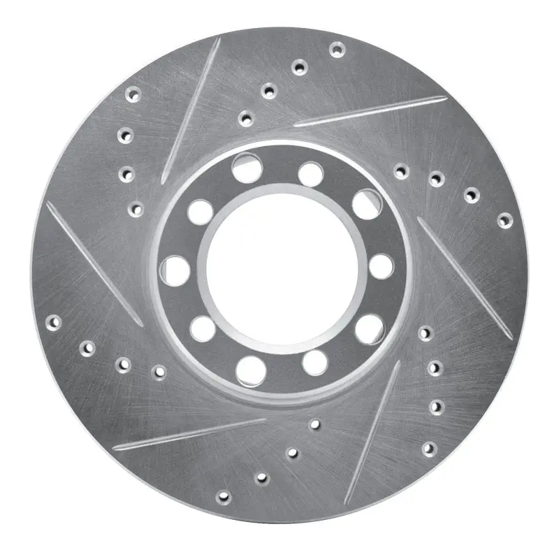 R1 72-80 Mercedes-Benz 450Se Front Left Drilled & Slotted Silver Brake Rotor 1