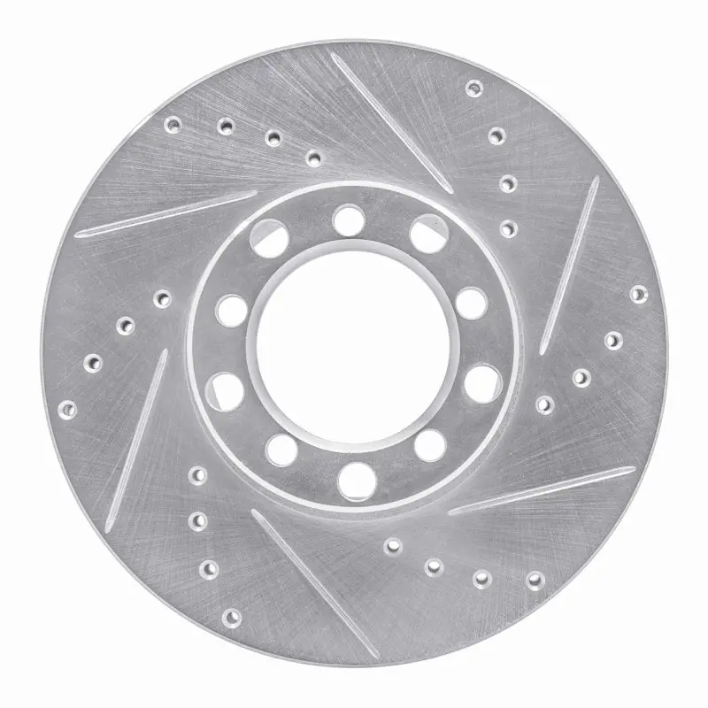 R1 72-80 Mercedes-Benz 450Sl Front Right Drilled & Slotted Silver Brake Rotor 1
