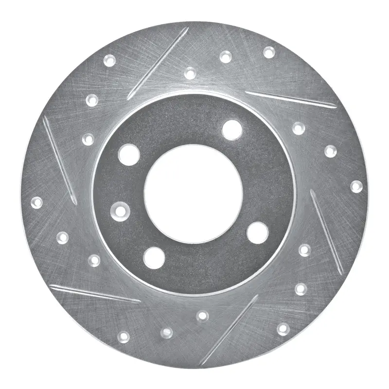 R1 73-05 Audi 4000 Front Left Drilled & Slotted Silver Brake Rotor 1