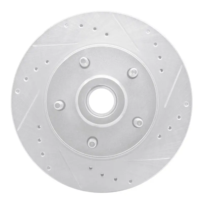 R1 73-73 Ford Galaxie 500 Front Right Drilled & Slotted Silver Brake Rotor 1